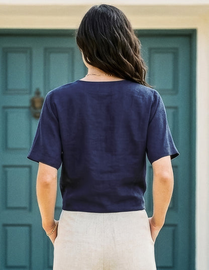 Sierra Top – Premium Linen Fabric | Relaxed Fit Perfect for Dress Pairing